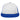 WHITE WITH ROYAL BLUE FLAT BILL TRUCKER CAP plain grouped