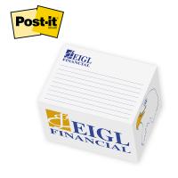 Post-it® Custom Printed Rectangle Notes Cube 3" x 4" x 2-3/4" - Full Cube / 2 spot colors, 2 designs side print