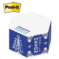 Post-it® Custom Printed Notes Cubes &mdash; Hexagon Half Cube - Half Cube / 2 spot colors, 1 design side print