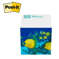 Post-it® Custom Printed Notes Cube 3-3/8" x 3-3/8" x 3-3/8" - Full Cube / 4-color process, different design each side (4 designs total!)