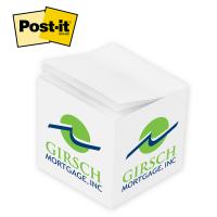 Post-it® Custom Printed Notes Cube 2-3/4" x 2-3/4" x 2-3/4" - One Size / 2 spot colors, 1 design side print