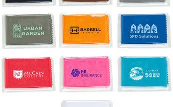 6" x 6" 220GSM Microfiber Cleaning Cloth in Clear PVC Case