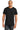 Front View of Black Gildan 100% Ring Spun Cotton T-Shirt. 980 plain