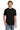 Front View of Black Gildan 100% Ring Spun Cotton T-Shirt. 980 plain