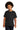 Front View of Black Gildan - Youth Heavy Cotton 100% Cotton T-Shirt. 5000B plain