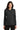 Front View of Black Port Authority Women's Silk Touch Long Sleeve Polo. L500LS plain