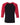 Front View of Black/ Red Three-Quarter Sleeve Baseball Tee - 3200