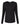 Front View of Black Women's Cotton Relaxed Long Sleeve T-Shirt - 3911