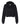 Front View of Black Women's Crop Fleece Hoodie - 7502