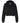 Front View of Black Women's Crop Fleece Hoodie - 7502