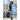 Front View of Blue Good Vibes Cabana Stripe Beach Towel plain