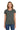 Front View of Charcoal Gildan Women's Heavy Cotton 100% Cotton T-Shirt. 5000L plain