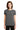 Front View of Charcoal Gildan Women's Ultra Cotton 100% US Cotton T-Shirt. 2000L plain
