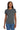 Front View of Dark Heather Gildan Women's Ultra Cotton 100% US Cotton T-Shirt. 2000L plain