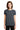 Front View of Dark Heather Gildan Women's Ultra Cotton 100% US Cotton T-Shirt. 2000L plain