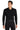 Front View of Deep Black Port Authority Dry Zone UV Micro-Mesh Long Sleeve Polo K110LS plain