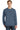 Front View of Denim Blue Port & Co Beach Wash Garment-Dyed Crewneck Sweatshirt PC098 plain