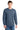 Front View of Denim Blue Port & Co Beach Wash Garment-Dyed Crewneck Sweatshirt PC098 plain