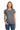 Front View of Graphite Hthr Gildan Women's Heavy Cotton 100% Cotton T-Shirt. 5000L plain