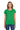 Front View of IrishGreen Gildan Women's Heavy Cotton 100% Cotton T-Shirt. 5000L plain