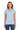 Front View of LightBlue Gildan Women's Heavy Cotton 100% Cotton T-Shirt. 5000L plain