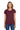 Front View of Maroon Gildan Women's Heavy Cotton 100% Cotton T-Shirt. 5000L plain
