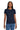 Front View of Navy Gildan Women's Ultra Cotton 100% US Cotton T-Shirt. 2000L plain