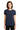 Front View of Navy Gildan Women's Ultra Cotton 100% US Cotton T-Shirt. 2000L plain