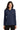 Front View of Navy Port Authority Women's Silk Touch Long Sleeve Polo. L500LS plain