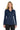 Front View of Navy Port Authority Women's Silk Touch Performance Long Sleeve Polo. L540LS plain
