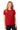 Front View of Red Gildan Women's Heavy Cotton 100% Cotton T-Shirt. 5000L plain