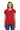 Front View of Red Gildan Women's Heavy Cotton 100% Cotton T-Shirt. 5000L plain