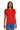 Front View of Red Gildan Women's Ultra Cotton 100% US Cotton T-Shirt. 2000L plain