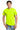 Front View of Safety Green Gildan - Ultra Cotton 100% US Cotton T-Shirt with Pocket. 2300 plain
