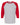 Front View of Sport Grey/ Red Raglan Three-Quarter Sleeve Baseball T-Shirt - 5540