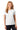 Front View of White Gildan Women's Heavy Cotton 100% Cotton T-Shirt. 5000L plain