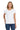 Front View of White Gildan Women's Heavy Cotton 100% Cotton T-Shirt. 5000L plain