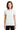 Front View of White Gildan Women's Ultra Cotton 100% US Cotton T-Shirt. 2000L plain