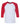 Front View of White/ Red Three-Quarter Sleeve Baseball Tee - 3200