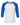 Front View of White/ True Royal Three-Quarter Sleeve Baseball Tee - 3200