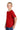 Left View of FieryRed Jerzees Classics Youth Cotton T-Shirt 363Y plain