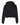 Rear View of Black Women's Crop Fleece Hoodie - 7502