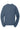 Rear View of Denim Blue Port & Co Beach Wash Garment-Dyed Crewneck Sweatshirt PC098 plain