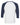 Rear View of White/ Navy Three-Quarter Sleeve Baseball Tee - 3200