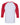 Rear View of White/ Red Three-Quarter Sleeve Baseball Tee - 3200