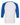 Rear View of White/ True Royal Three-Quarter Sleeve Baseball Tee - 3200