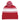 RED Two-Tone Knit Pom Beanie With Cuff plain grouped