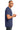 Right View of Hthr Blue Gildan 100% Ring Spun Cotton T-Shirt. 980 plain