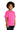 Right View of Safety Pink Gildan - Youth Heavy Cotton 100% Cotton T-Shirt. 5000B plain